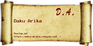Daku Arika névjegykártya
